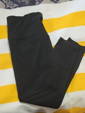Athleta Black Elation Rib Tight Leggings